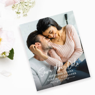 Budget Photo- Handwriting 2 Vertical Save the Date Flyer