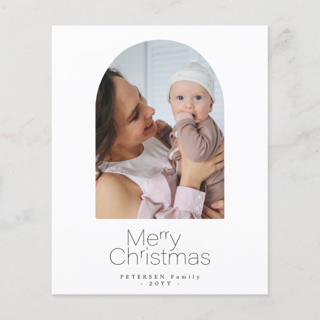 Budget photo minimalist Christmas Holiday Card (Front)