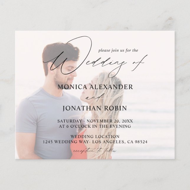 Budget Photo Modern Horizontal 4 Wedding Flyer (Front)