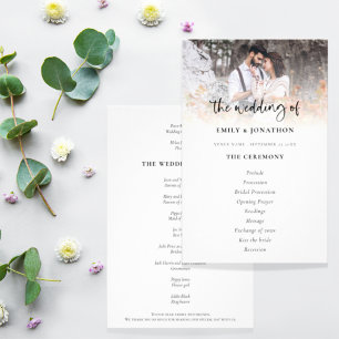 Budget Photo Modern Script Wedding Program