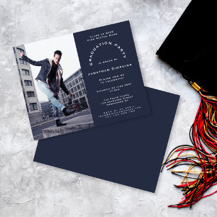Budget Photo Navy Graduation Party Invitation