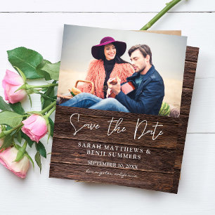 Budget Photo on Wood B Rustic Save the Date