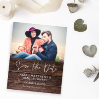 Budget Photo on Wood B Rustic Save the Date