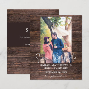 Budget Photo on Wood B Rustic Save the Date Ver