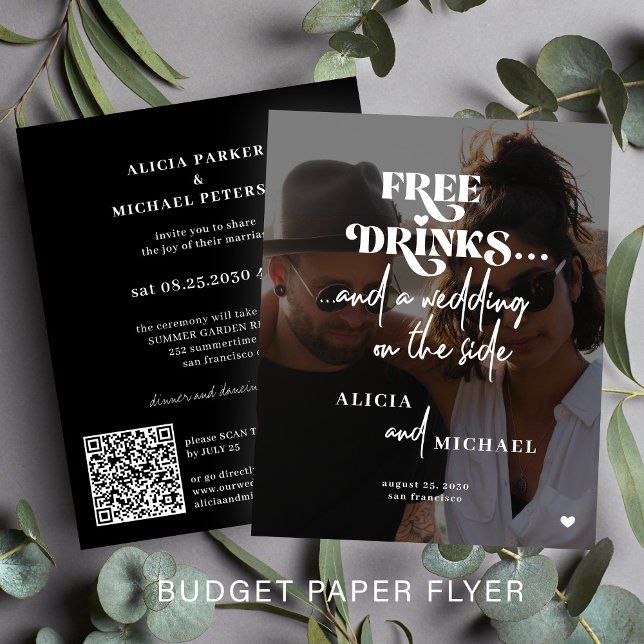 Budget photo online RSVP casual wedding invitation Flyer (Creator Uploaded)