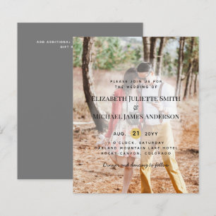 Budget Photo Overlay Modern Wedding Invitations
