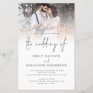 Budget Photo Overlay QR Code Script Wedding Invite
