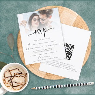 Budget Photo Overlay Wedding QR Code RSVP