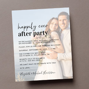 Budget Photo Overlay Wedding Reception Invitation