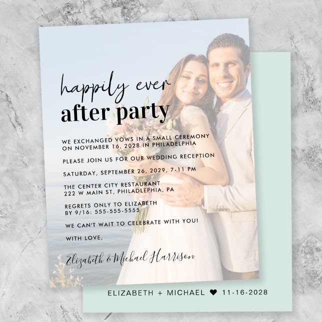 Budget Photo Overlay Wedding Reception Invitation (Creator Uploaded)