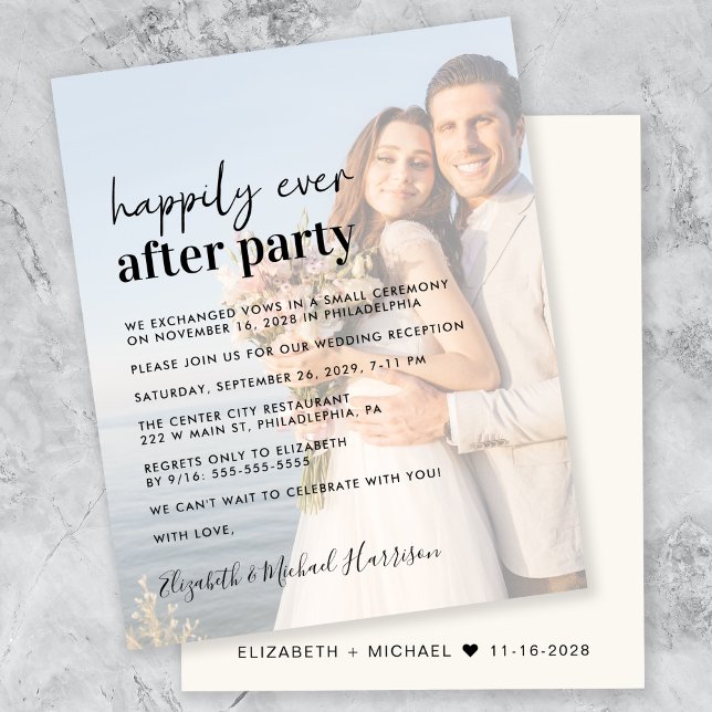 Budget Photo Overlay Wedding Reception Invitation (Creator Uploaded)