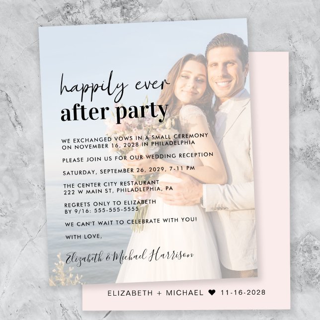 Budget Photo Overlay Wedding Reception Invitation (Creator Uploaded)