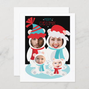 BUDGET Photo Personalised Christmas Polar Bears