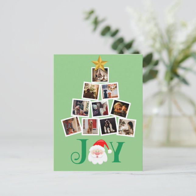 Budget Photo Personalised Joy Christmas Postcard (Standing Front)