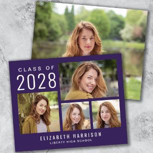 Budget Photo Purple Graduation Announcement
