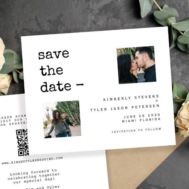Budget photo QR CODE modern wedding save the date (Creator Uploaded)