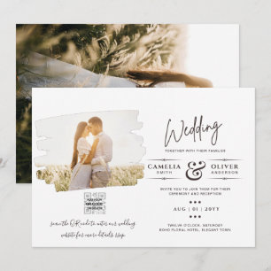 BUDGET PHOTO QR CODE Wedding Invite RSVP Details