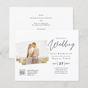 BUDGET PHOTO QR CODE Wedding Invite RSVP Details