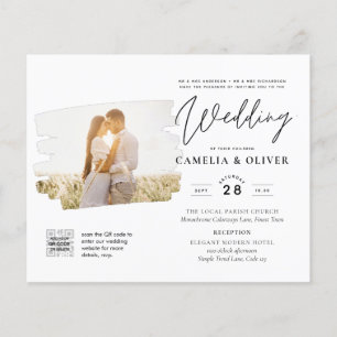 BUDGET PHOTO QR CODE Wedding Invite RSVP Details Flyer