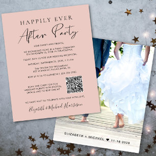 Budget Photo QR Code Wedding Reception Invitation