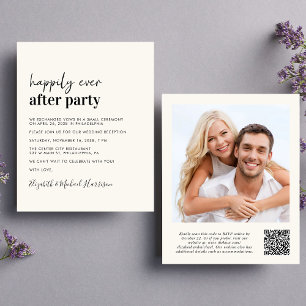 Budget Photo QR Code Wedding Reception Invitation