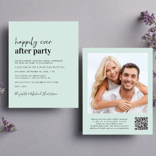 Budget Photo QR Code Wedding Reception Invitation