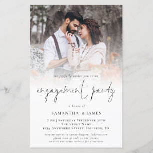 Budget Photo QR Script Engagement Party Invitation