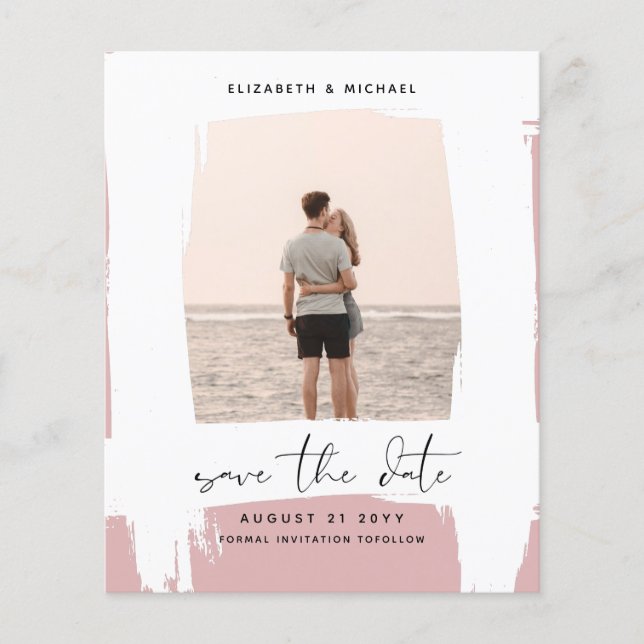 BUDGET Photo Save Date Minimalist Simple Plain (Front)