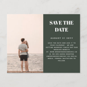 BUDGET Photo Save Date Minimalist Simple Plain