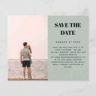 BUDGET Photo Save Date Minimalist Simple Plain