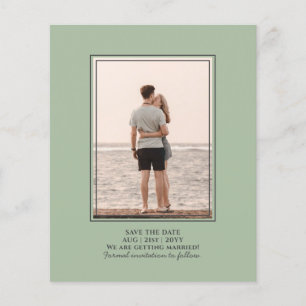 BUDGET Photo Save Dates - Monochrome Sage Green Flyer