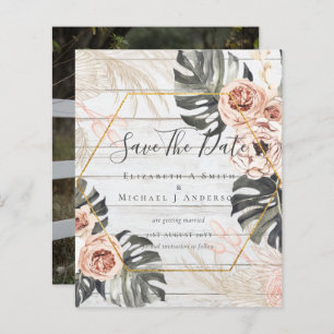 BUDGET Photo Save Dates PAMPAS Coral Tropical