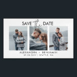 Budget Photo Save the Date Magnets<br><div class="desc">Who says you can't have gorgeous Save the Dates while on a budget? These elegant, affordable, photo Save the Date magnets are just $.42 each! The simple, neutral, black and white, design features three of your photos and an accent of a modern, handwritten calligraphy script. Easily customise the text using...</div>