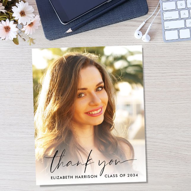  Budget Photo Script Graduation Thank You Card (Creator Uploaded)