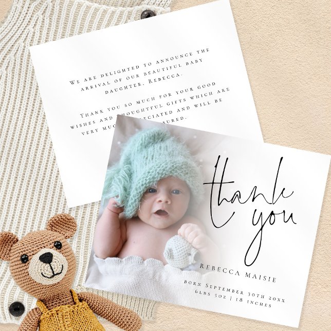 Budget Photo Script Thank You Birth Announcement (Creator Uploaded)