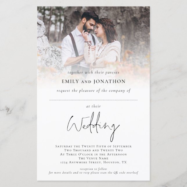 Budget Photo Space for Guest Name QR Wedding (Front)