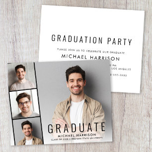 Budget Photo Strip Graduation Party Invitation