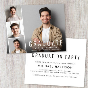 Budget Photo Strip Graduation Party Invitation