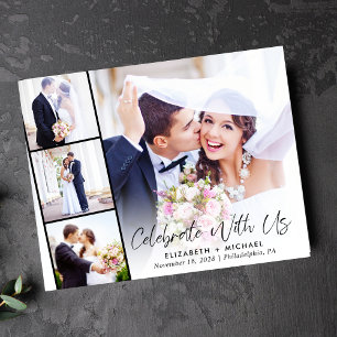 Budget Photo Strip Wedding Reception Invitation