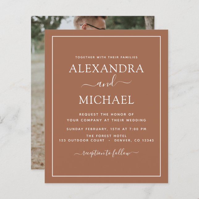 Budget Photo Terracotta Boho Wedding Simple (Front/Back)