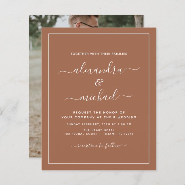 Budget Photo Terracotta Boho Wedding Simple (Front/Back)