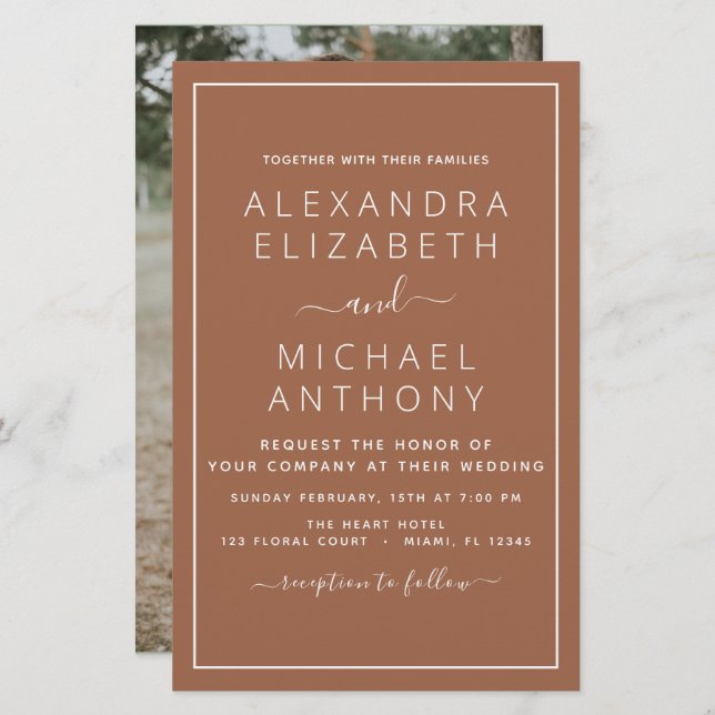 Budget Photo Terracotta Boho Wedding Simple (Front/Back)