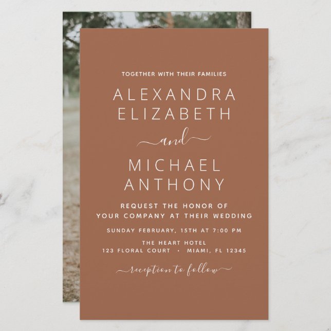 Budget Photo Terracotta Boho Wedding Simple (Front/Back)