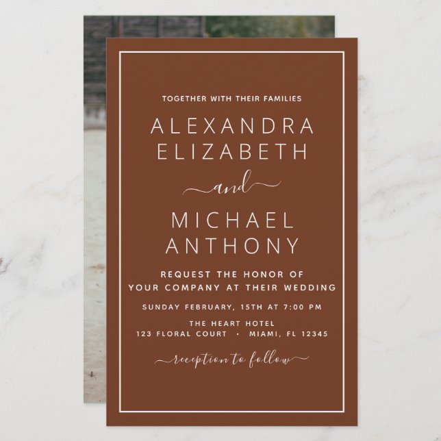 Budget Photo Terracotta Boho Wedding Simple (Front/Back)