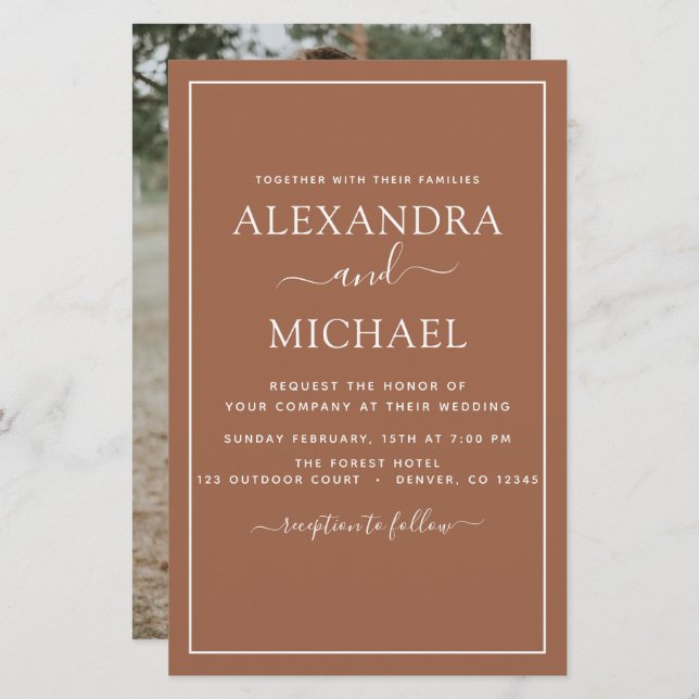 Budget Photo Terracotta Boho Wedding Simple (Front/Back)