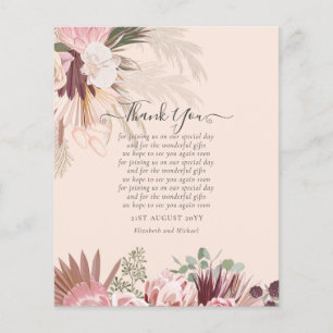 BUDGET Photo Thank You Card Pampas Grass Wedding