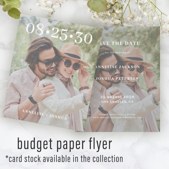 Budget photo typography wedding save the date flye flyer (Creator Uploaded)