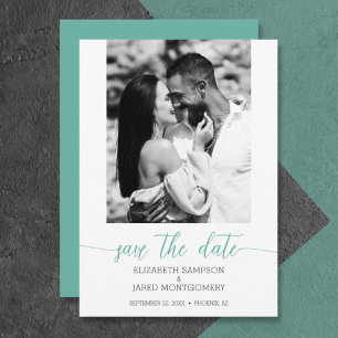 Budget Photo Wedding Aqua Save The Date
