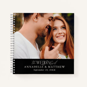 Budget photo wedding guest book script typography