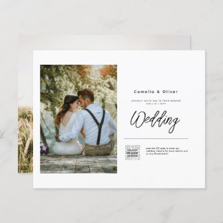Budget Photo Wedding Invitation Classic White